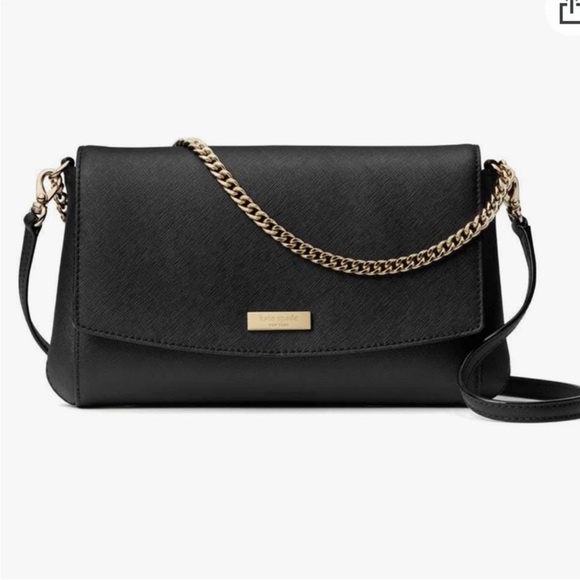kate spade Handbags - Kate Spade black leather crossbody bag with gold chain accent comes with wallet